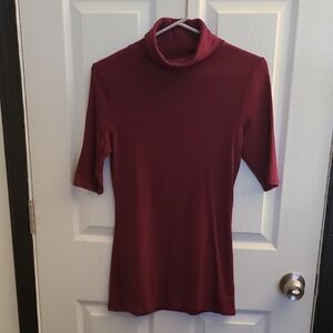 Elegant Burgundy Turtleneck Top